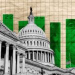 U.S. Capitol with financial market chart in the background