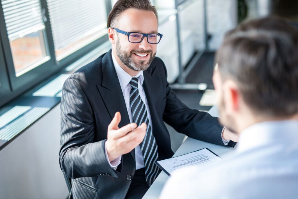 Financial professional explaining what a MYGA annuity is and how it provides a guaranteed fixed interest rate.